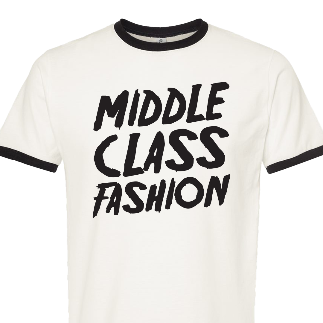 Scary White/Black Ringer Tshirt